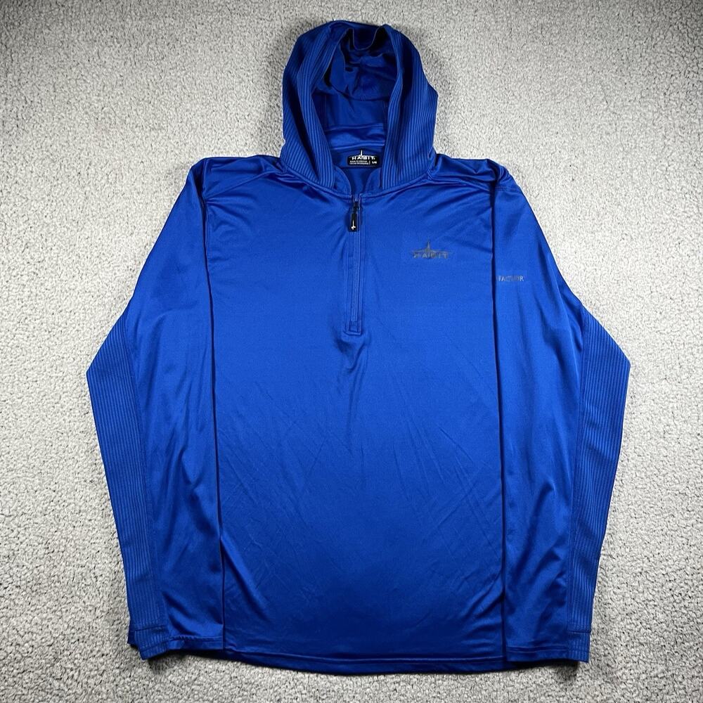 Habit Hoodie Mens L Blue Long Sleeve Lightweight Performance Fishing Outdoor